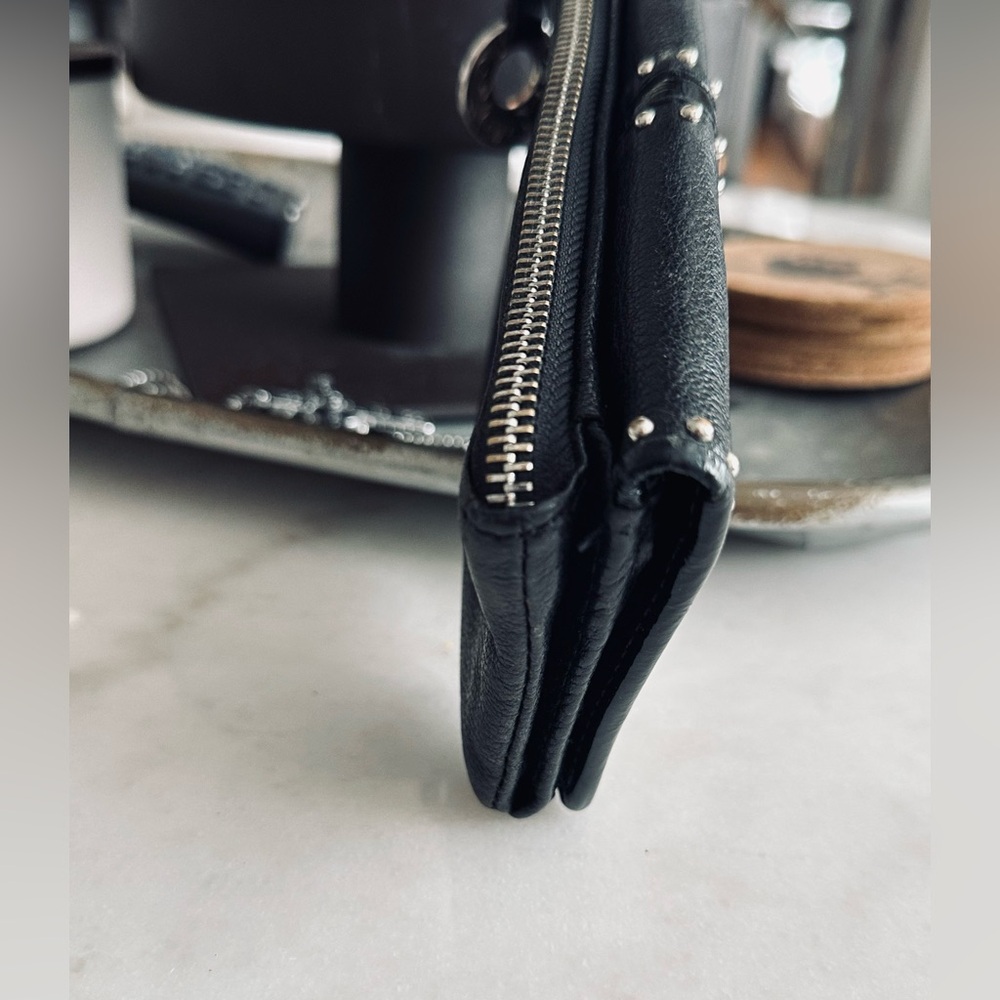 Brighton Black Leather Wallet with Silver Accents - Picture 7 of 7
